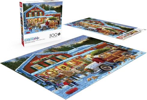 Buffalo Games Greg Giordano General Store at Christmas: 500 Piece Jigsaw Puzzle for Adults, Perfect for Game Nights
