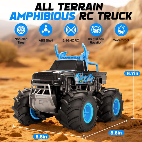 1:16 2.4GHz 4WD 2 6, 7, 8, 9, 10, 11, 12 BainGesk Waterproof Remote Control Monster Truck Toys, RC Car, All Terrain Car