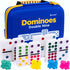 9 Set Set 55 Queensell Double Dominos for Adults and Kids with Colored Dots Classic Dominoes Game with Tiles, Wooden