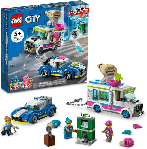 LEGO City Ice Cream Truck Police Chase Van 60314 Toy for Kids, Age 5 Plus with Splat Launcher