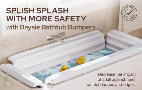 The Baysie, Co. Baysie Bathtub Safety Bumper for Baby, Toddler and Kid (Hook and Loop)