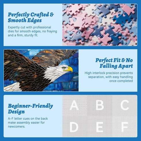 HQXXJW 500 500 20.5 15 Piece Puzzle for Adults, Mosaic Eagle, Wildlife and Nature Puzzle Pieces, for Family Kids
