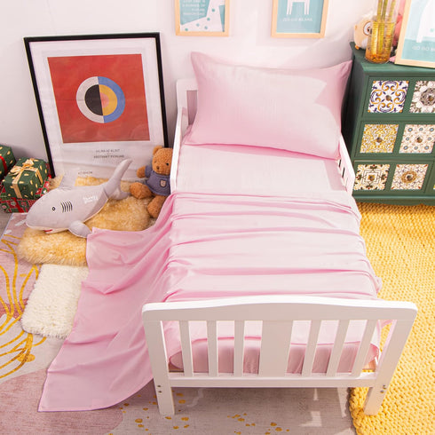 Set 4 Set NTBAY Toddler Bedding - Piece Soft and Breathable Crib Bedding for Boys and Girls, Includes Quilted