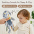 Moonkie Baby Lovey with Silicone Teether, Dinosaur Security Blanket with Textured Ribbons, Crinkle Toys, Soft Minky