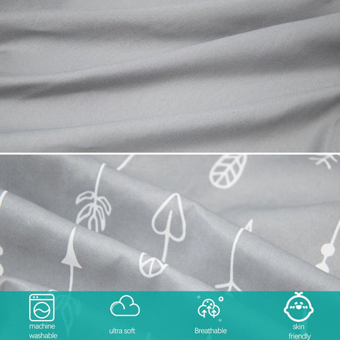 4-Pack Soft Microfiber Crib Sheets for Boys and Girls - Grey and Pink