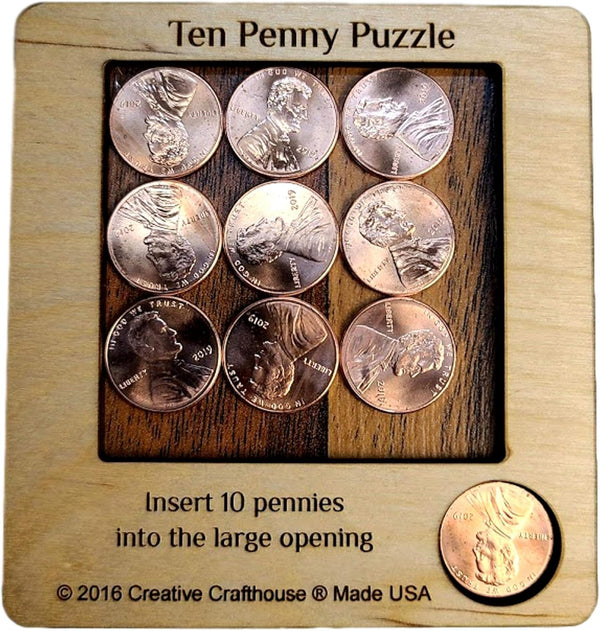 10 Penny Puzzle - Coffee Table Puzzle - Executive Toy - Wood