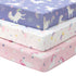 Baby Crib Sheets Girl, 3 Pack Toddler Bed Sheets for 52x28 Standard
