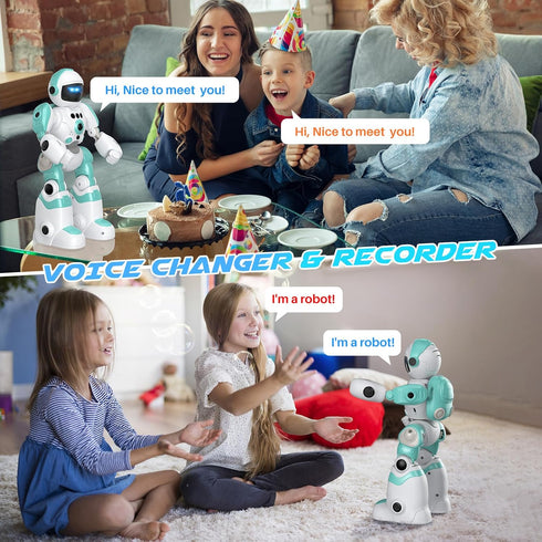 Programmable SIMREX Kids Robot Toys, Remote Control Robot, Robot with Recorded Voice Music Dance Gesture Control, Gift