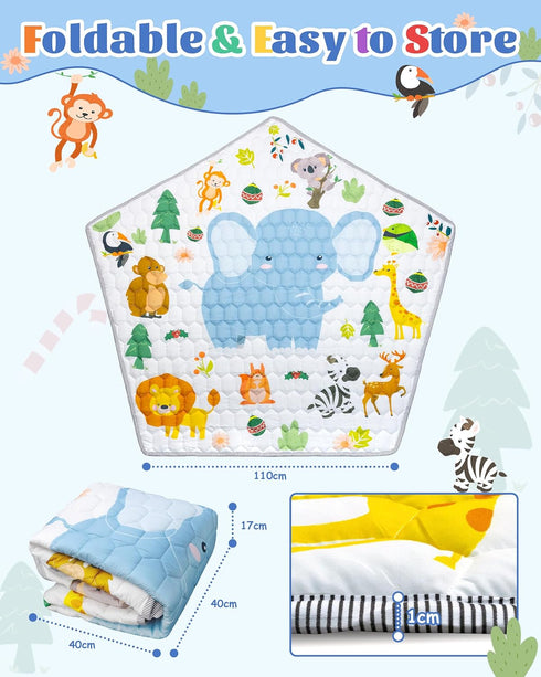 Pentagonal Play Mat for Funsland Baby Playpen - Soft Non-Slip Design