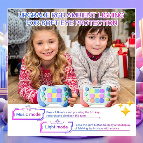 Christmas Fast Push Game Fidget Toys Handle, Upgraded Flashing Quick Press Games Pro for Kids, Speed Push Light Up