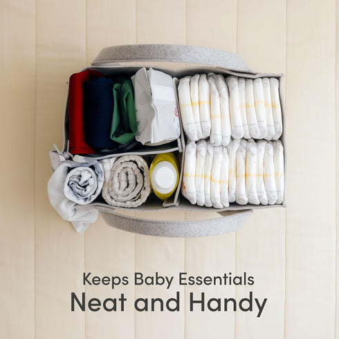 PUTSKA Baby Diaper Caddy Organizer - Nursery Storage Basket for Diaper Station, Baby Basket Shower Gift List