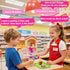 3-8,Color Wee Wonders Wooden Cash Register for Kids with Real Calculator, Rechargeable Cash Register Toy