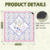 VIIJJUE 31.5 31.5 Chinoiserie Mahjong Mat x In, Grandmillennial Blue and Pink Mahjong Mat for Table, Non-Slip Noise
