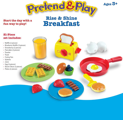Learning Resources Pretend & Play Rise & Shine Breakfast - 21 Pieces, Kitchen Play Toys for Kids, Ages 3+