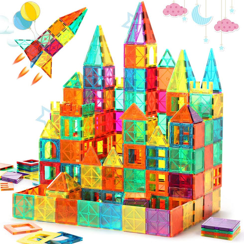 Magnetic Tiles, 64 PCS Magnetic Building Blocks Set, STEM Toys for Kids - Creative and Inspirational