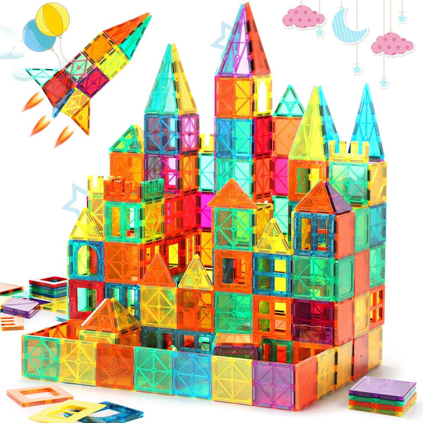 Magnetic Tiles, 64 PCS Magnetic Building Blocks Set, STEM Toys for Kids - Creative and Inspirational