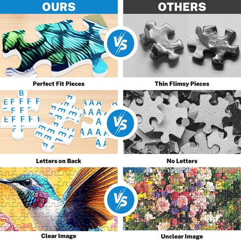 HYXCHQA 4 Packs 500 Hummingbird Country Set Piece Jigsaw Puzzles for Adults Dog Puzzle, Puppy Garden, Flower Puzzle