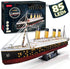 CubicFun Titanic 3D LED Puzzles for Adults, 88 CM, 266 Pieces, Titanic Toys for Home Decor and Gifts