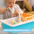 lalalark Color Changing Play Sink with Running Water, Kids Sink Toy with Electric Dishwasher, Chopping Sounds