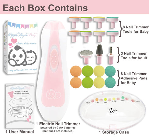 Royal Angels 21 1 Trimmer Set 2 4-in-1 in Electric Nail Value (Pink) & Pcs Nose, Nail & Ear Cleaner (Pink & Purple)