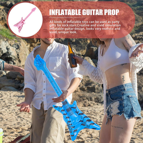 Alipis Inflatable Rock Star, 80s 90s Party Decorations, Blow Up Guitar for Kids Party Supplies