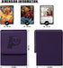 Game Card Deck Box For Commander Deck Box With 2 Dividers, Card Storage Box Fits 100+ Single Sleeved Cards, PU Leather Strong Magnet Card Deck Case Holder for Magic Yugioh TCG (purple)