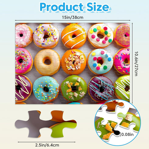 Jeacirio 100 4-8 4-6 6-8 8-10 4-Pack 15"x11" Piece Puzzles for Kids Ages - Dogs Flowers Donuts Cats Puzzles - Large