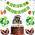Black & Gold Glitter Football Happy 10th Birthday Cake Topper - Football Theme Party Decoration, 10th Birthday Party