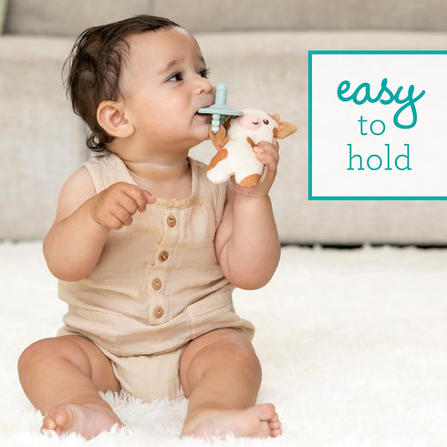 Infantino Snuggle & Soothe PaciPal - Soft Fabric Pacifier Pal with Premium Silicone Pacifier for Baby's Comfort