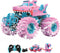 SUMEAUT Pink Shark Waterproof RC Monster Truck Toys - Amphibious Remote Control Car