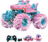 SUMEAUT Pink Shark Waterproof RC Monster Truck Toys - Amphibious Remote Control Car