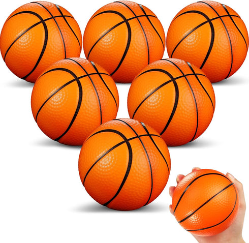 6 Pcs 5'' Mini Foam Basketballs, Safe Soft Replacement Pool Beach Basketball for Indoor Hoop, Party Sport Game