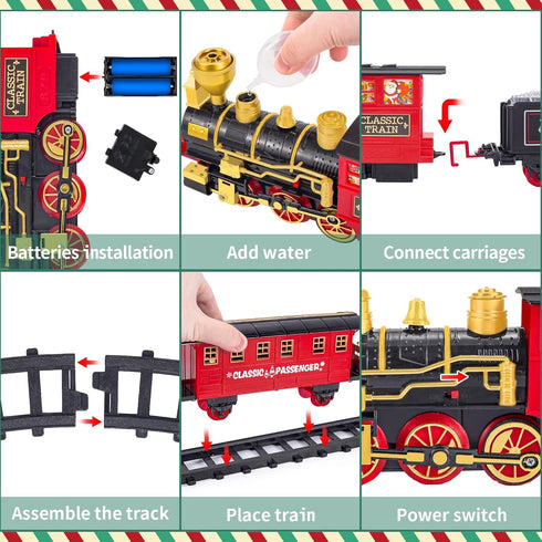 Set, Sets 3 4 5 6 7 8+ Letapapa Train Christmas Train for Under The Tree, Electric Train Toy for Boys & Girls, Toy