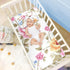 SyXIOP 28" 52" Romantic Blue and Pink Roses Cooling Baby Mattress Cover x Ultra Soft Crib Bumper Pads for Baby&Toddler