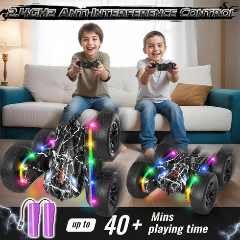 2.4 5-7 360 Terucle Rc Cars Toys for Boys Remote Control Car GHz Black Toys for Ages Kids Toys New Upgraded Strip