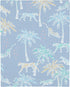 Soft Mini Crib Sheet with Watercolor Tropical Animals - Blue, White & Green