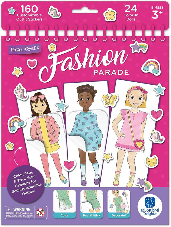 Educational Insights PaperCraft Fashion Parade, Fashion Boutique Toy, Paper Dolls, Ages 3+