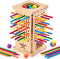 WhimsiPlay Montessori Wooden Board Games, 42 Colorful Sticks Math Learning Toys for 3
