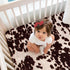 Glenna Jean Brown Cow Print Baby Fitted Crib Sheet Western Cowboy Boho Cowhide Highland Soft Farmhouse Gender Neutral