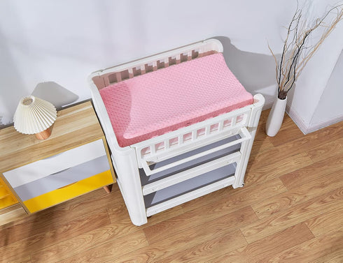 Solid Changing Table Pad Cover, Fits 32"/34''x16" Contoured Diaper Changing Pad, Ultra Soft Cozy Dots