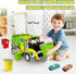 Set 2pcs 3 4 5 6 7 8 Large Friction Powered Garbage Truck Toy with Effect Sound, Ejecting Race Cars, Includes Dumpster