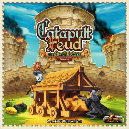 Play All Day Games: Catapult Feud Game - Artificer’s Tower Expansion - Base Required, 2 Player Game