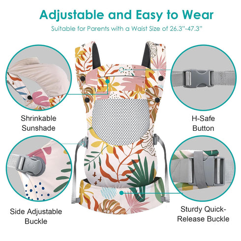 Cozy, 7-66lbs 3-36 YooxArmor Baby Carrier, Ergonomic, Breathable & Lightweight Infant Carriers for with Lumbar Support