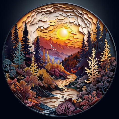 masseruon Round Puzzles for Adults 1000 Pieces-Naturelish Puzzle-26.6 * 26.6in Jigsaw Puzzles