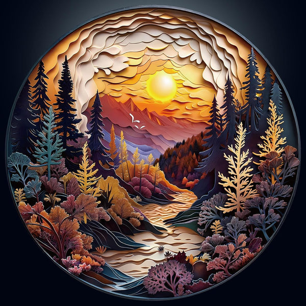 masseruon Round Puzzles for Adults 1000 Pieces-Naturelish Puzzle-26.6 * 26.6in Jigsaw Puzzles