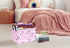 Rectangle Heart Pattern Kids Pink Storage Basket, Laundry Hamper with Handles, Baby Toys Storage Box for Boys and Girls
