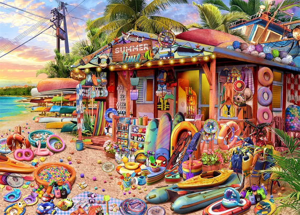 HUADADA Jigsaw Puzzles for Adults 1000 Pieces, Beach Shop Interlock Perfectly Decor Gift Party Toy
