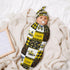 YallLocoMo Personalized Baby Swaddle Blanket for Boys Girls Construction Traffic Car Custom Name Receiving Blanket