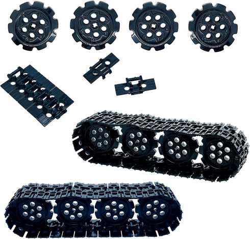 108Pcs Technical Parts Tank Track Wheels Treads Chain Links Motorcycle Car Accessories Building Blocks Toys for 6-12 Years Old Boys Kids Gift Tight fit Major Brands