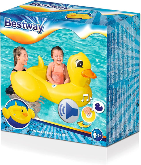 Inflatable Duck Baby Float with Speakers - Yellow Fun for Kids